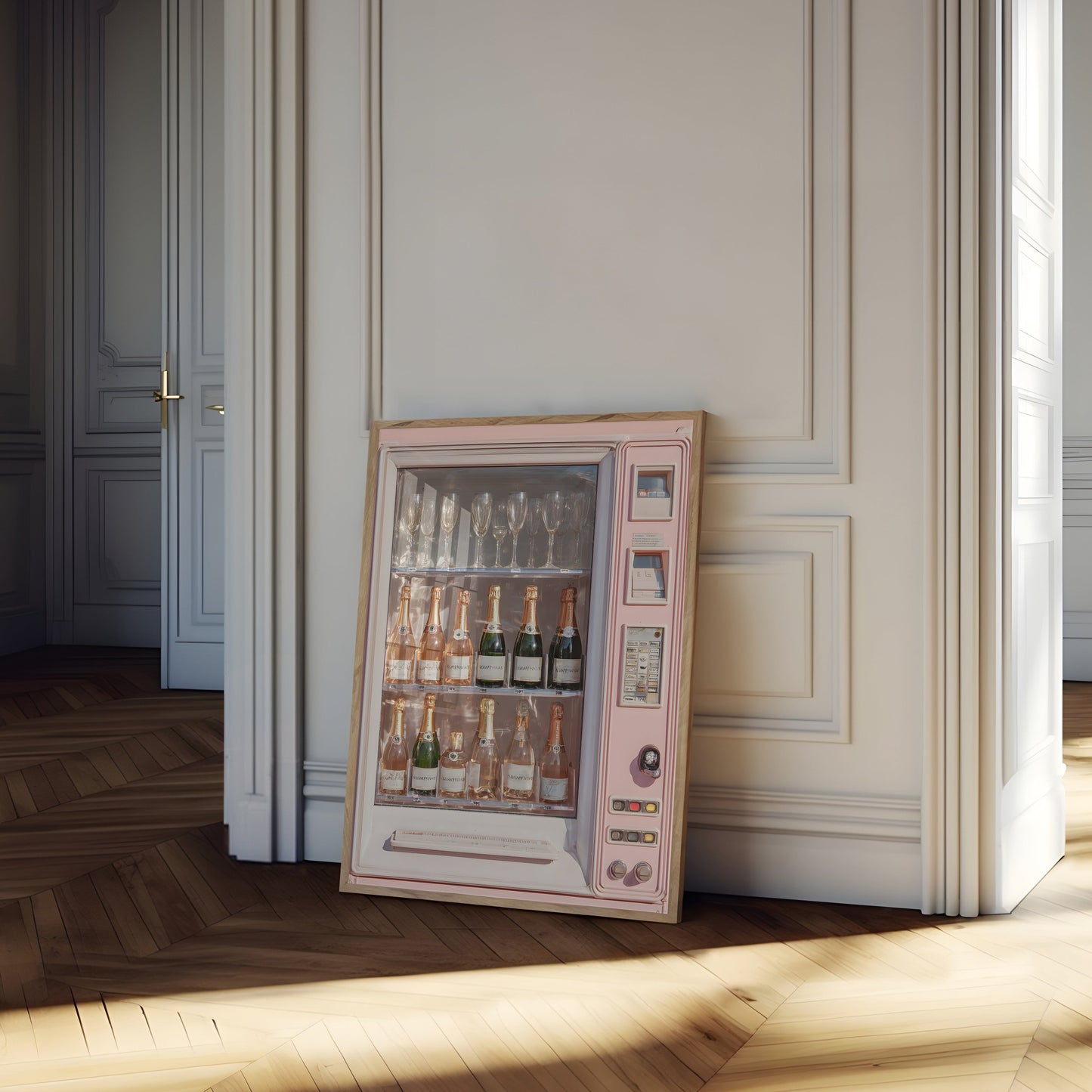 Retro Surrealist Champagne Vending Machine - Digital Print