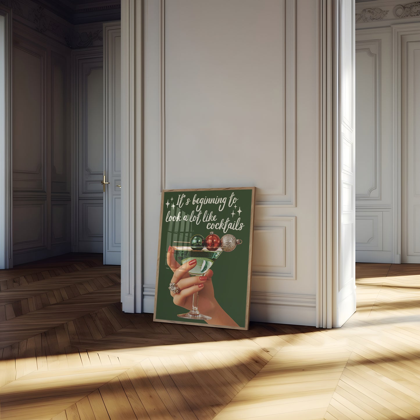 It's Beginning To Look a Lot Like Cocktails Holiday Art - Digital Print