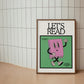 Cute Retro Book Character Classroom Art - Digital Print