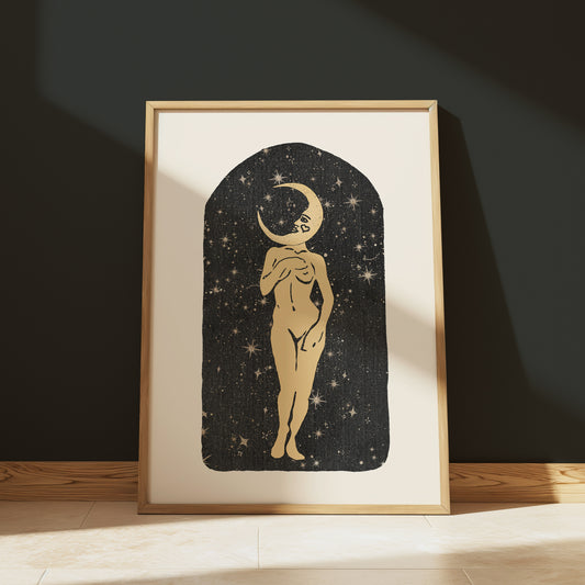 Starry Moon Goddess Sisterhood Spiritual Artwork