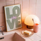 Sage Green Love You Typography Art - Digital Print