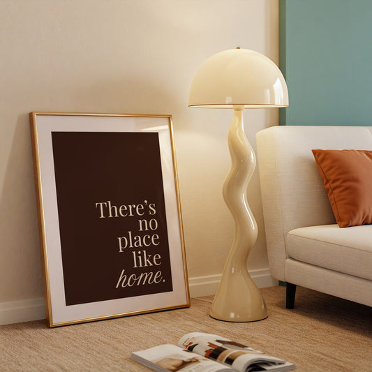 There's No Place Like Home Brown Minimalist Typography - Digital Print