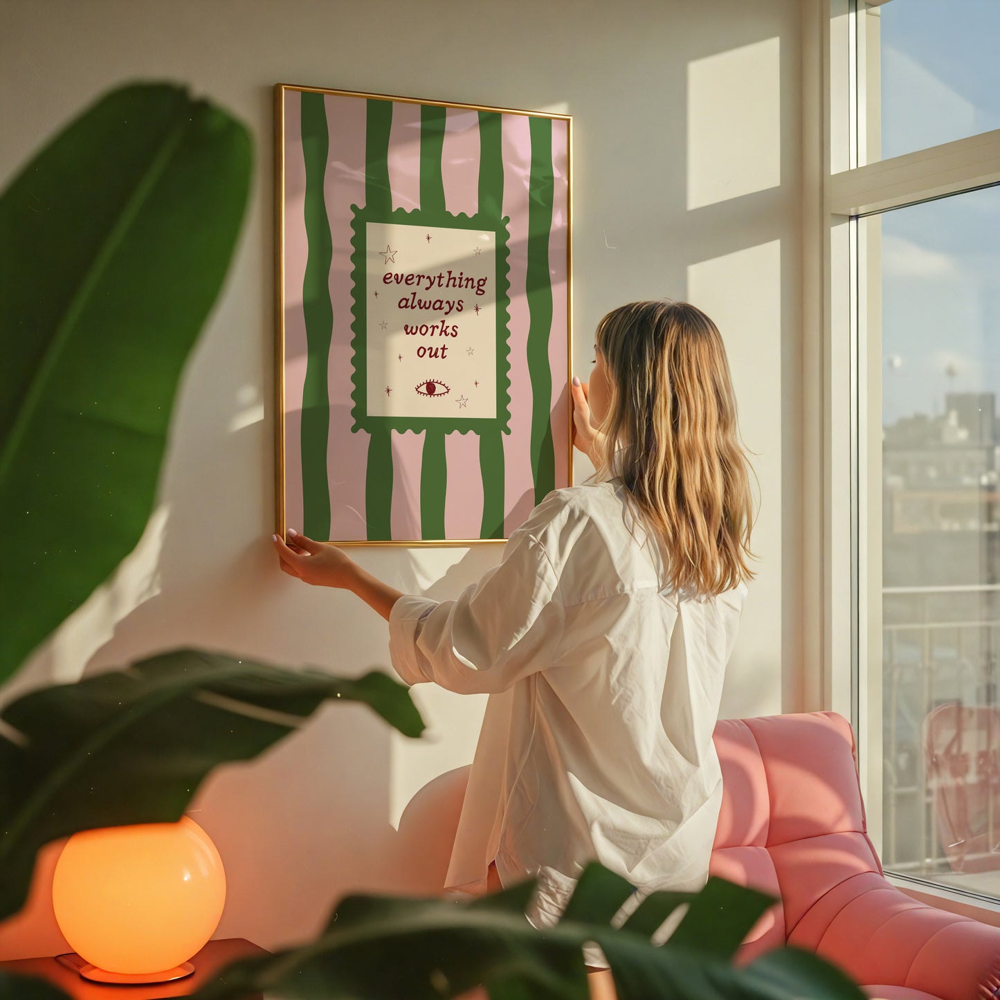 Everything Always Works Out Striped Print -  Digital Print