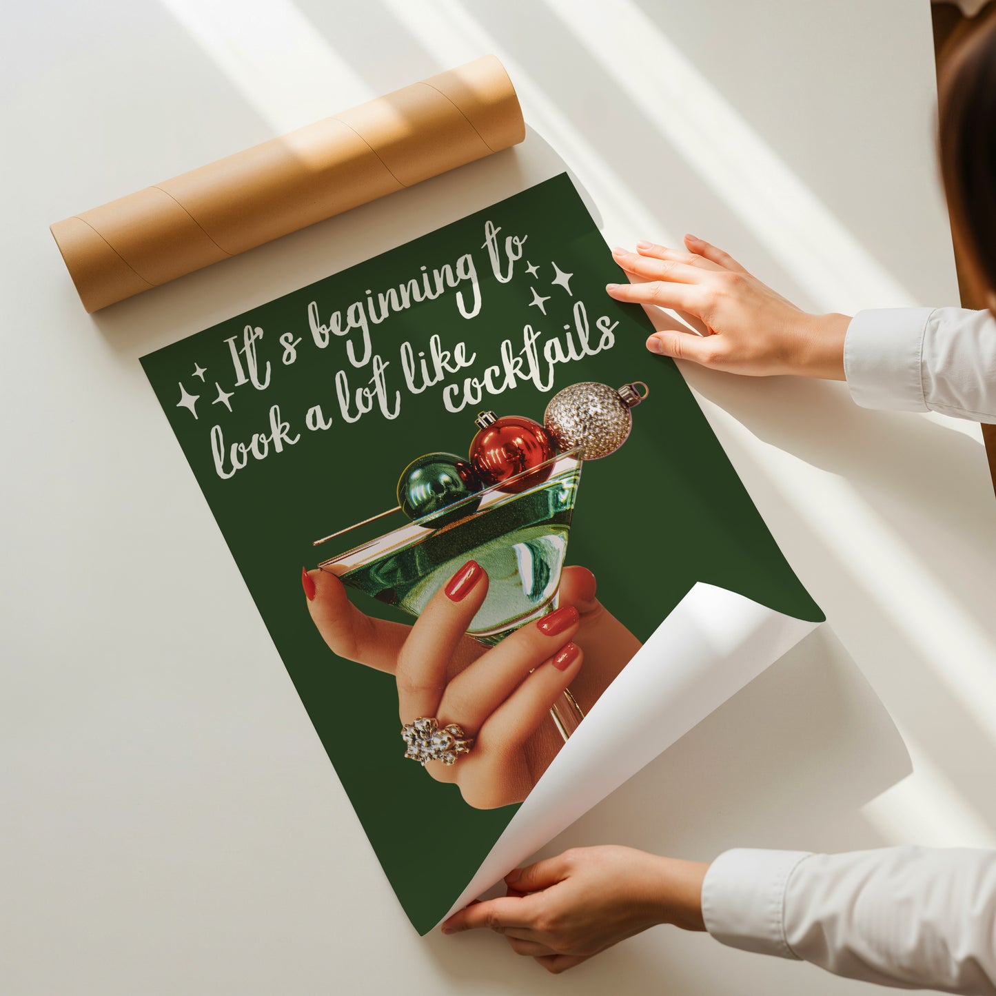 It's Beginning To Look a Lot Like Cocktails Holiday Art - Digital Print