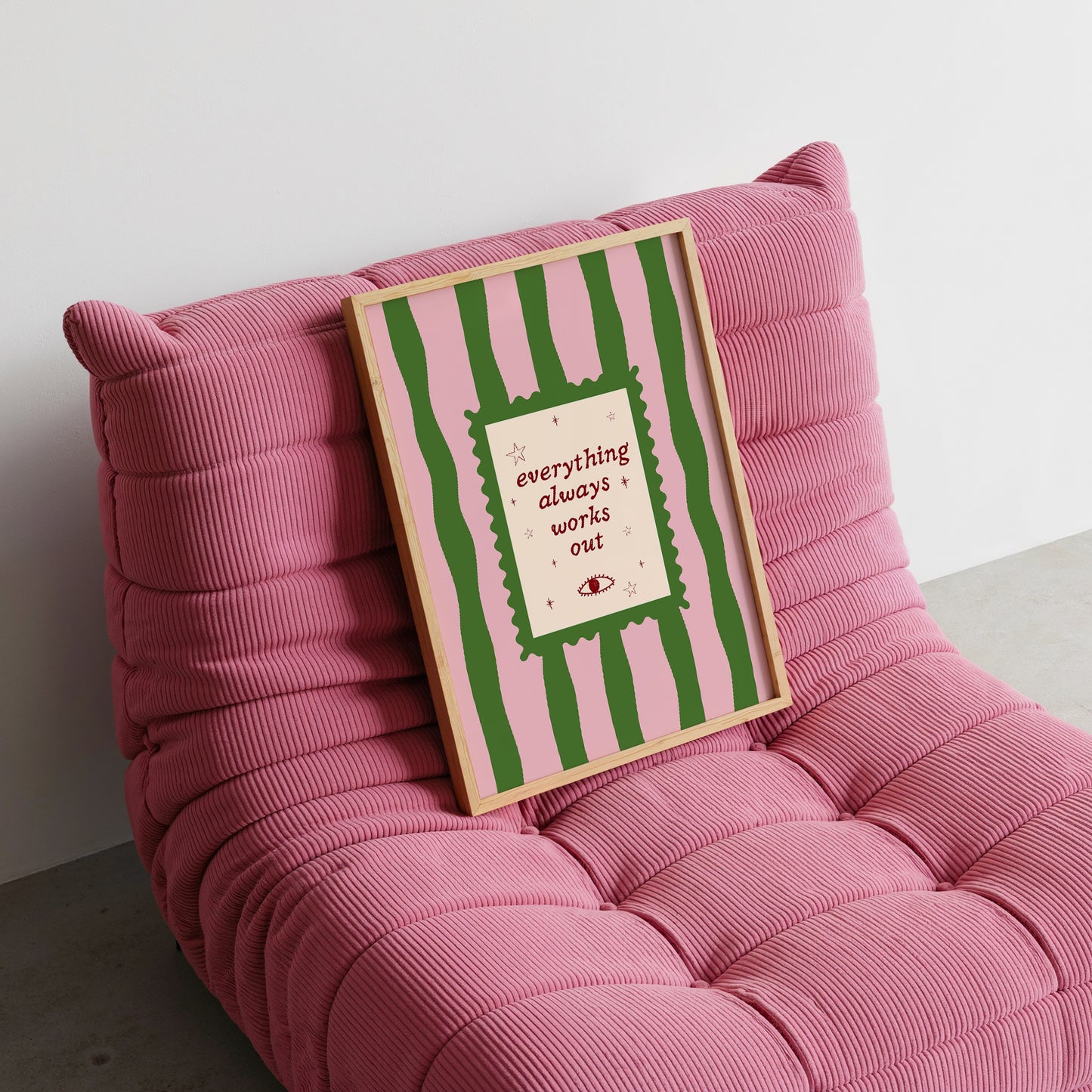 Everything Always Works Out Striped Print -  Digital Print