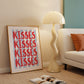 Red & Blue Striped Striped Kisses Print - Digital Print