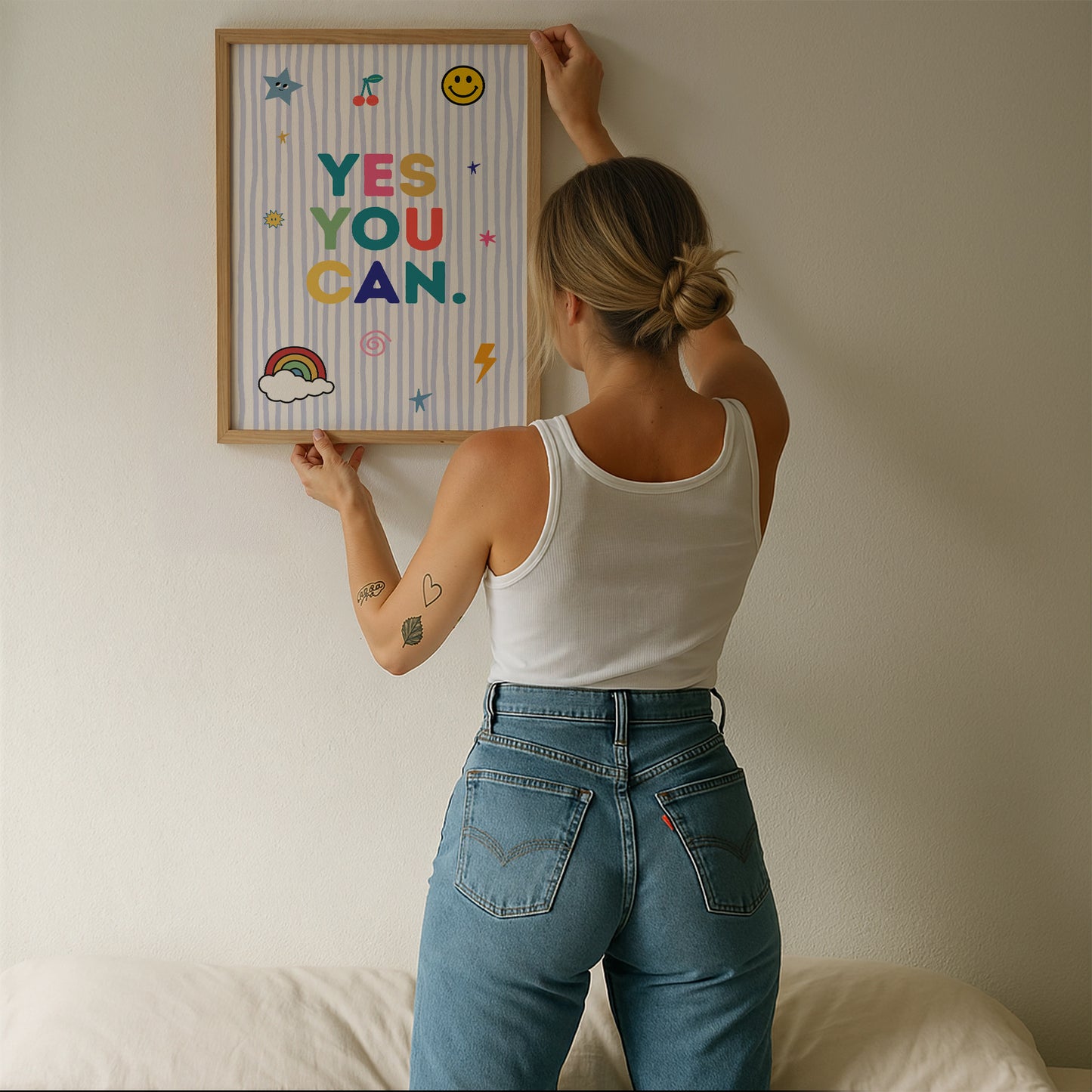 Yes You Can — Colourful Motivational Pennant Print