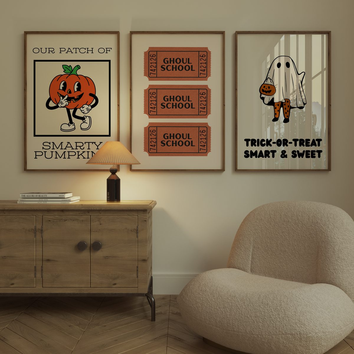 Vintage Halloween Print Set of 3