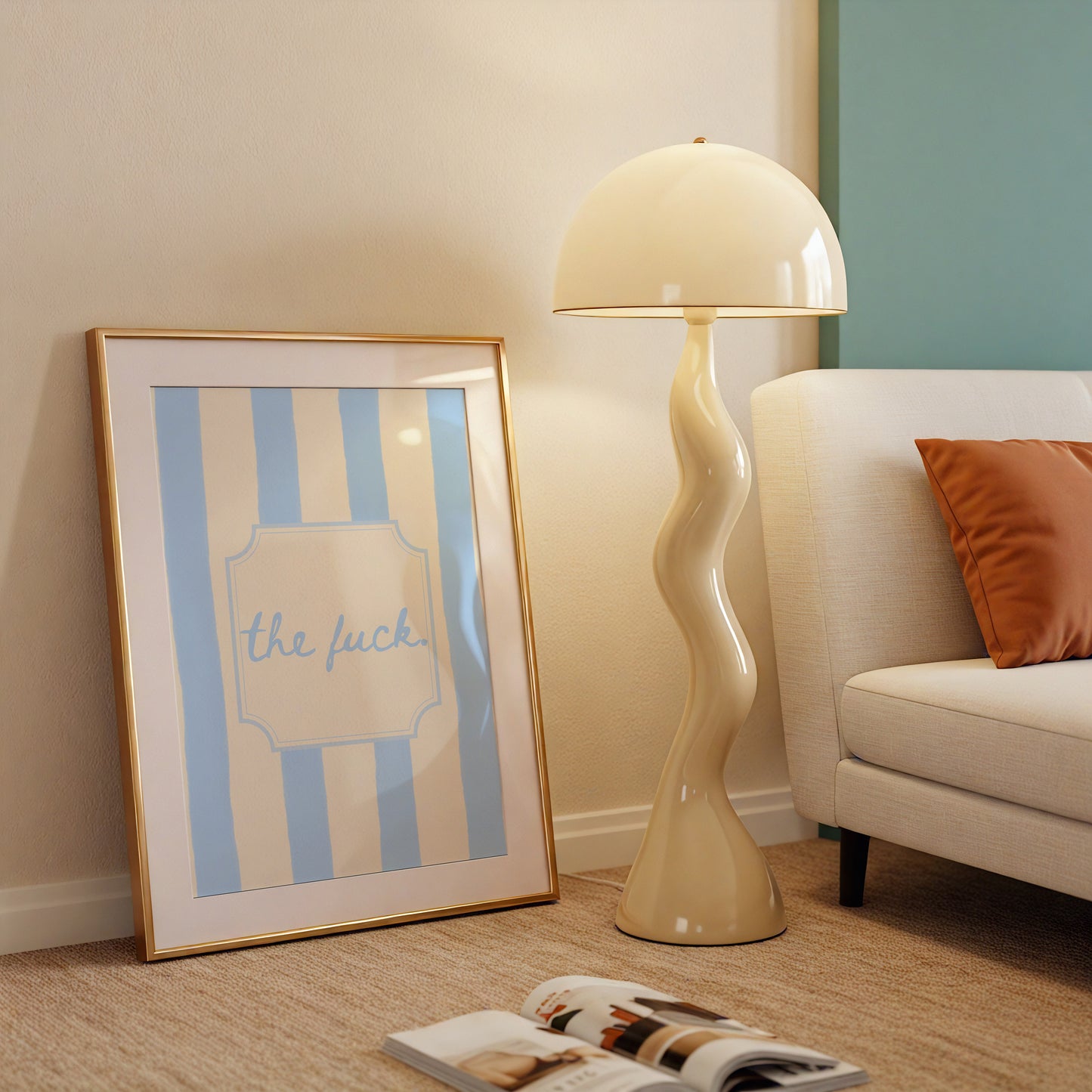 The Fuck Pastel Funny Striped Art - Digital Print