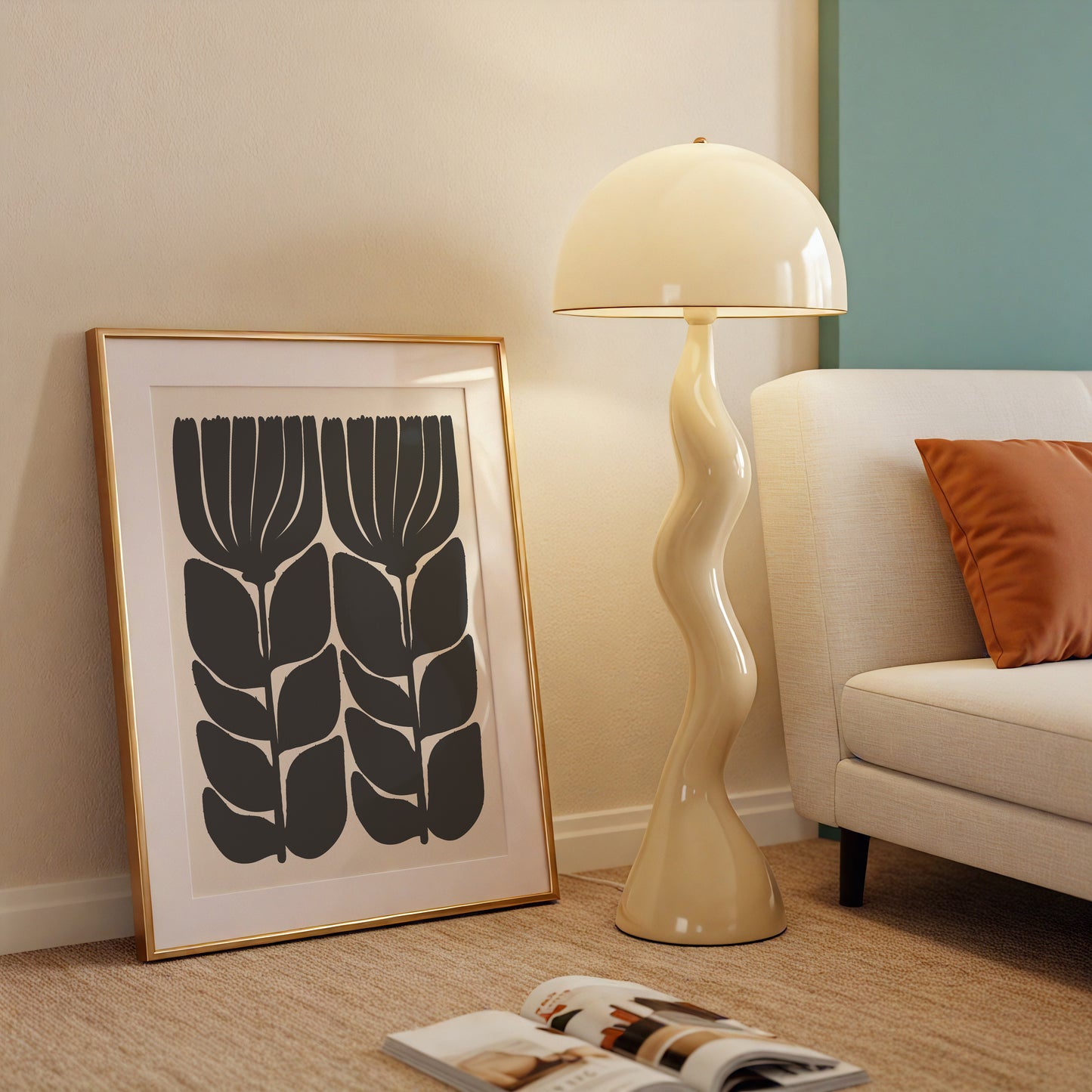 Black Matisse Style Flower Print | Modern Decor | Digital Print