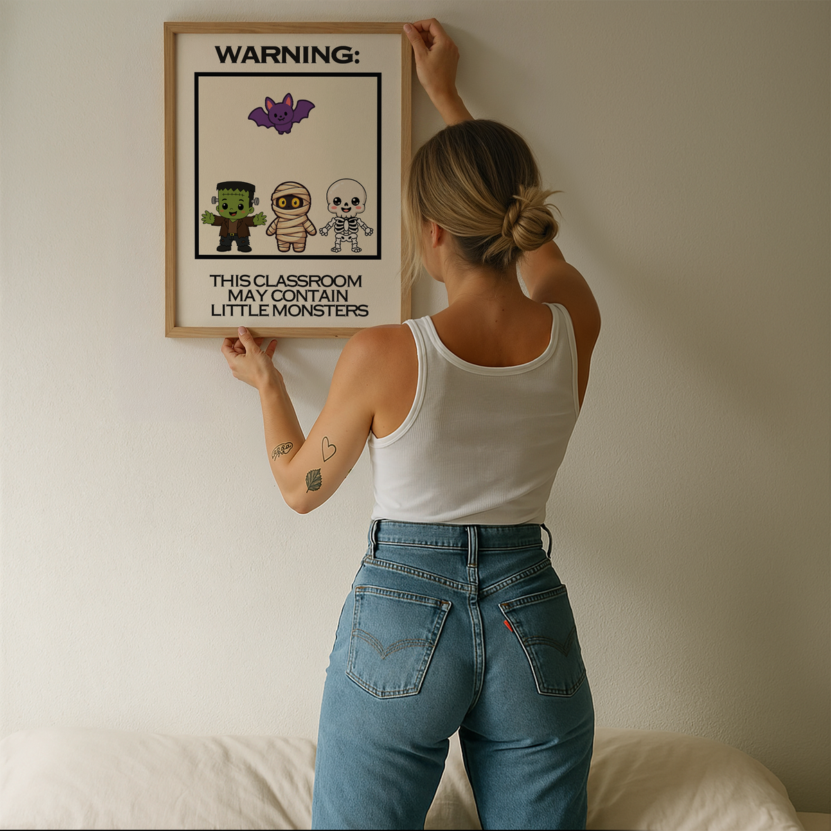 Warning: Little Monsters | Halloween Classroom Print