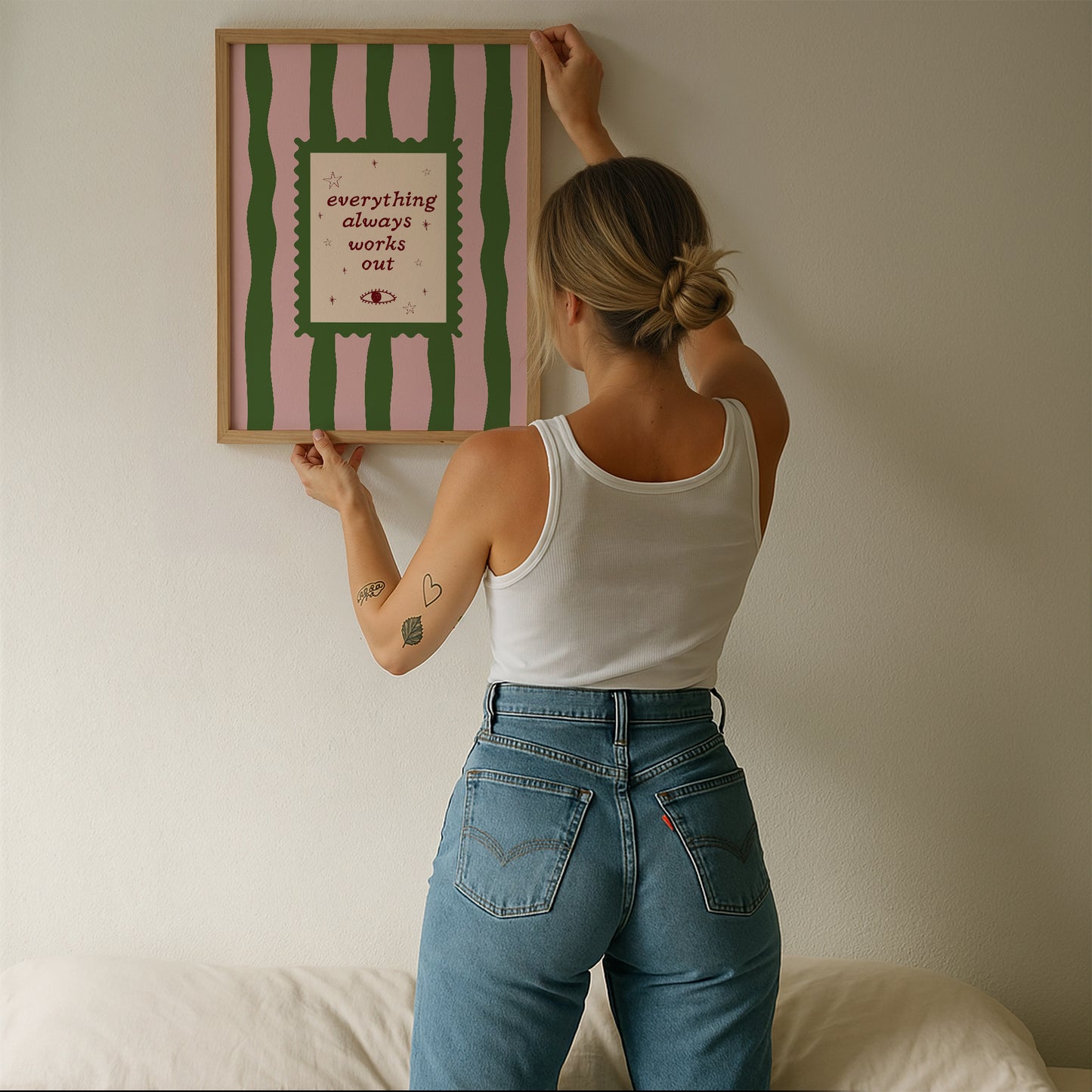 Everything Always Works Out Striped Print -  Digital Print