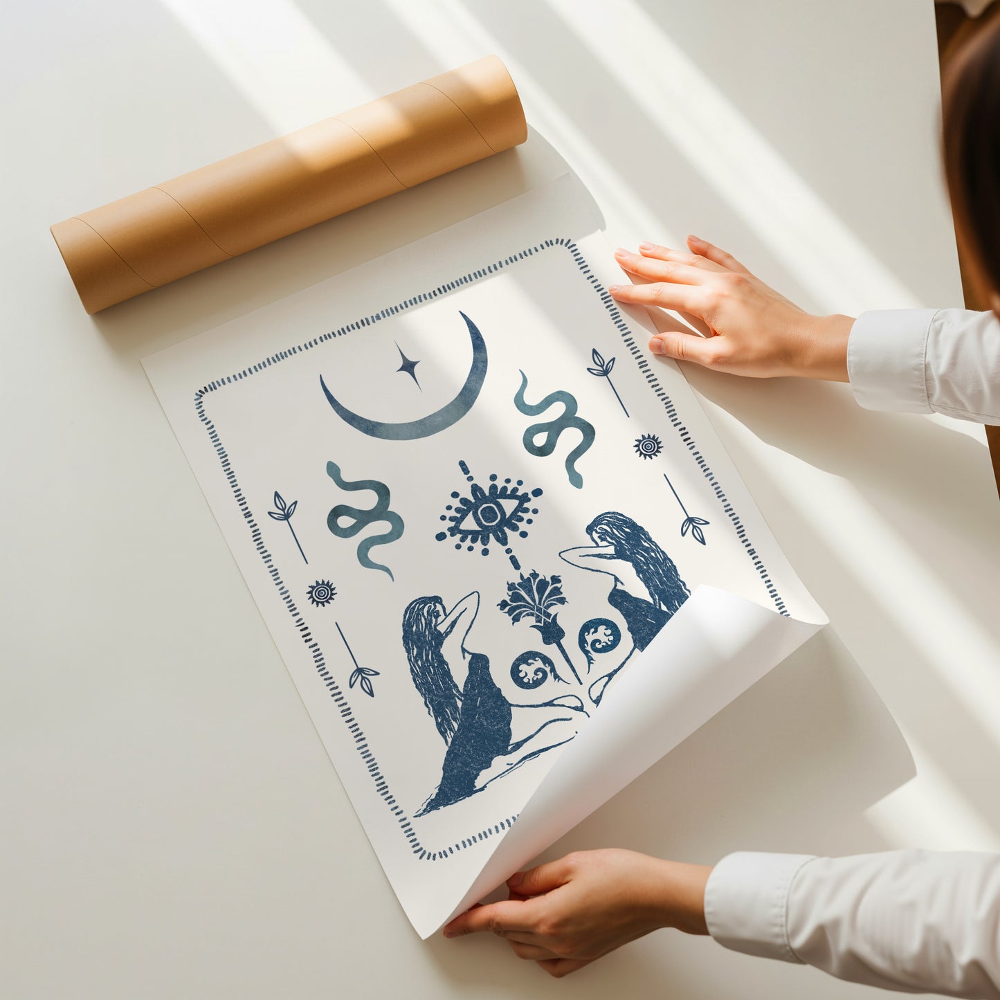 Blue Celestial Sisters - Digital Print