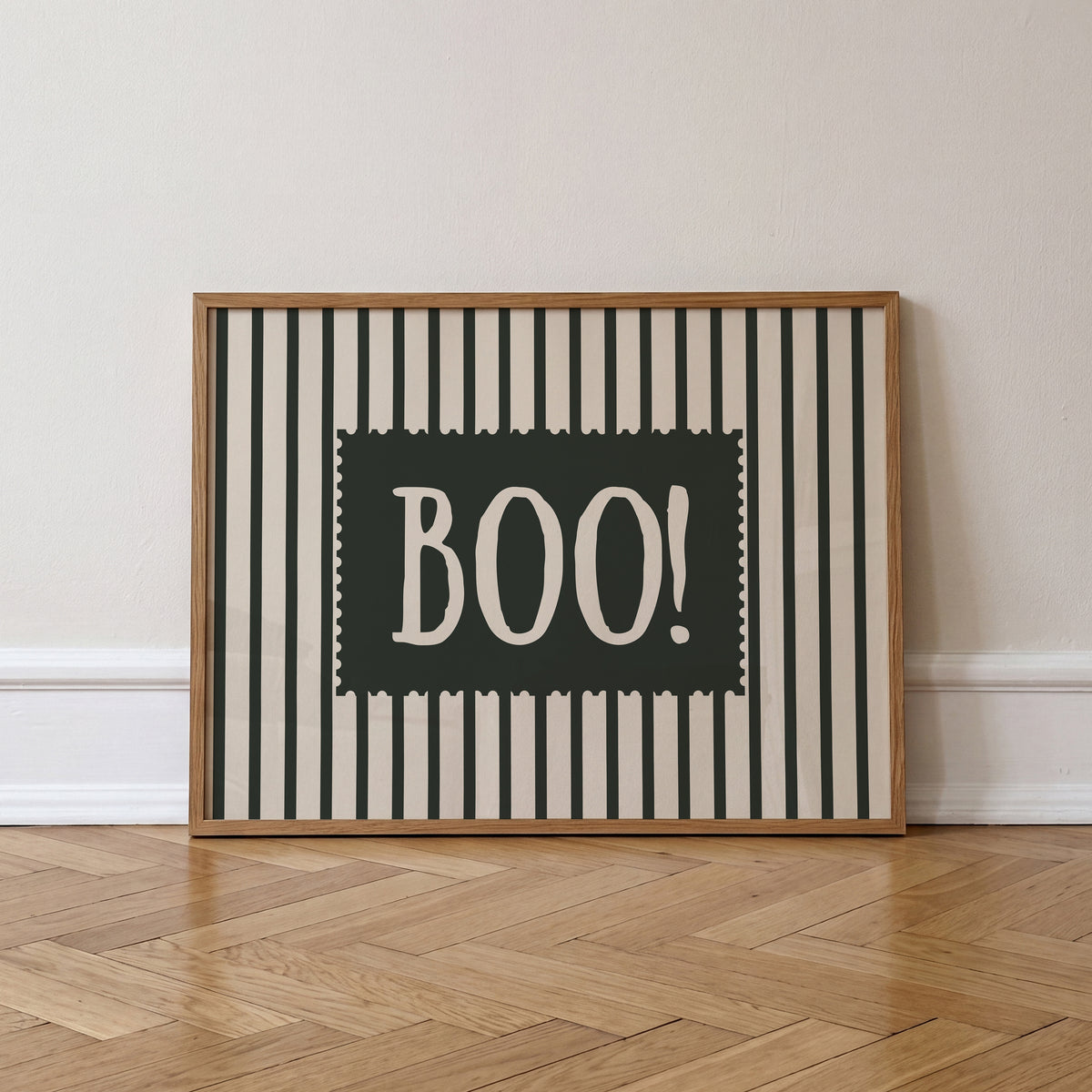 BOO! | Striped Stamp Print