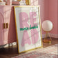 Vertical print with the word "READ" in oversized pink bubble letters and "more books" in green cursive script layered across it, on a white background.