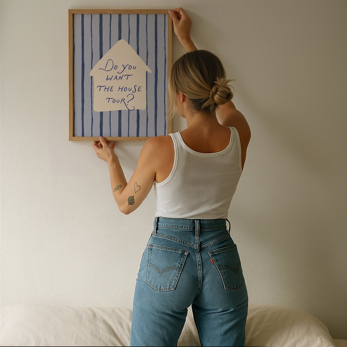 Do You Want the House Tour — Blue Stripe Print