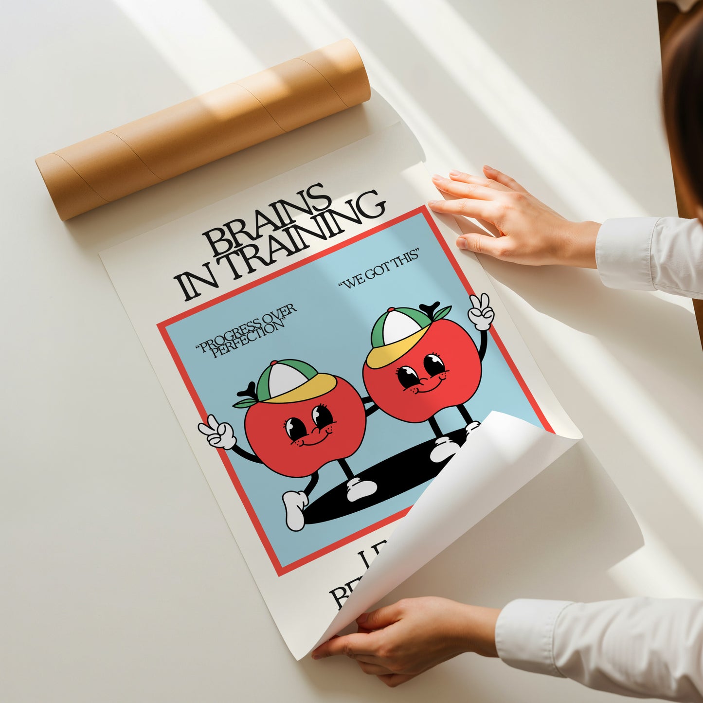Brains In Training Retro Character Classroom Art - Digital Print