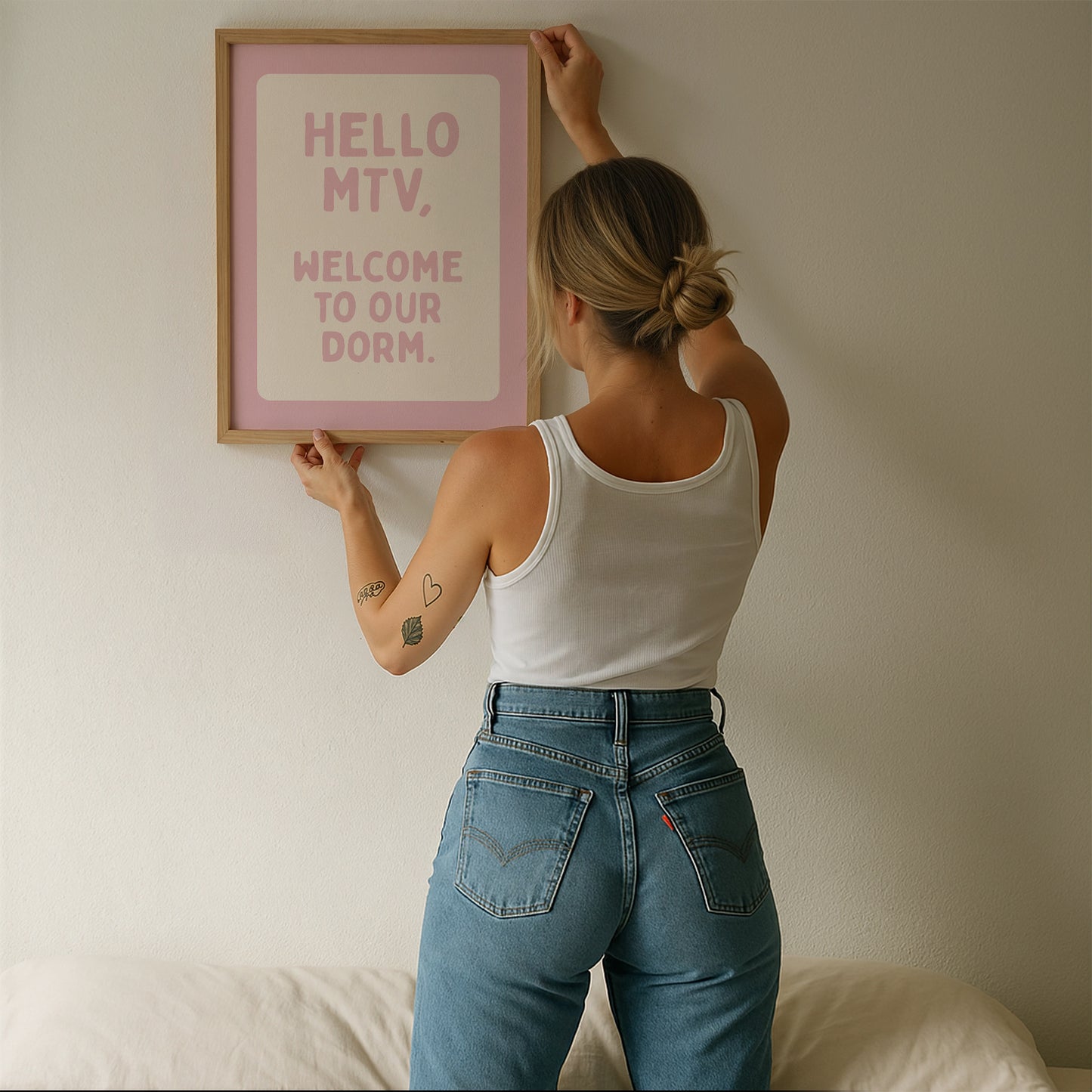 Pink Hello MTV, Welcome To Our Dorm - Digital Print