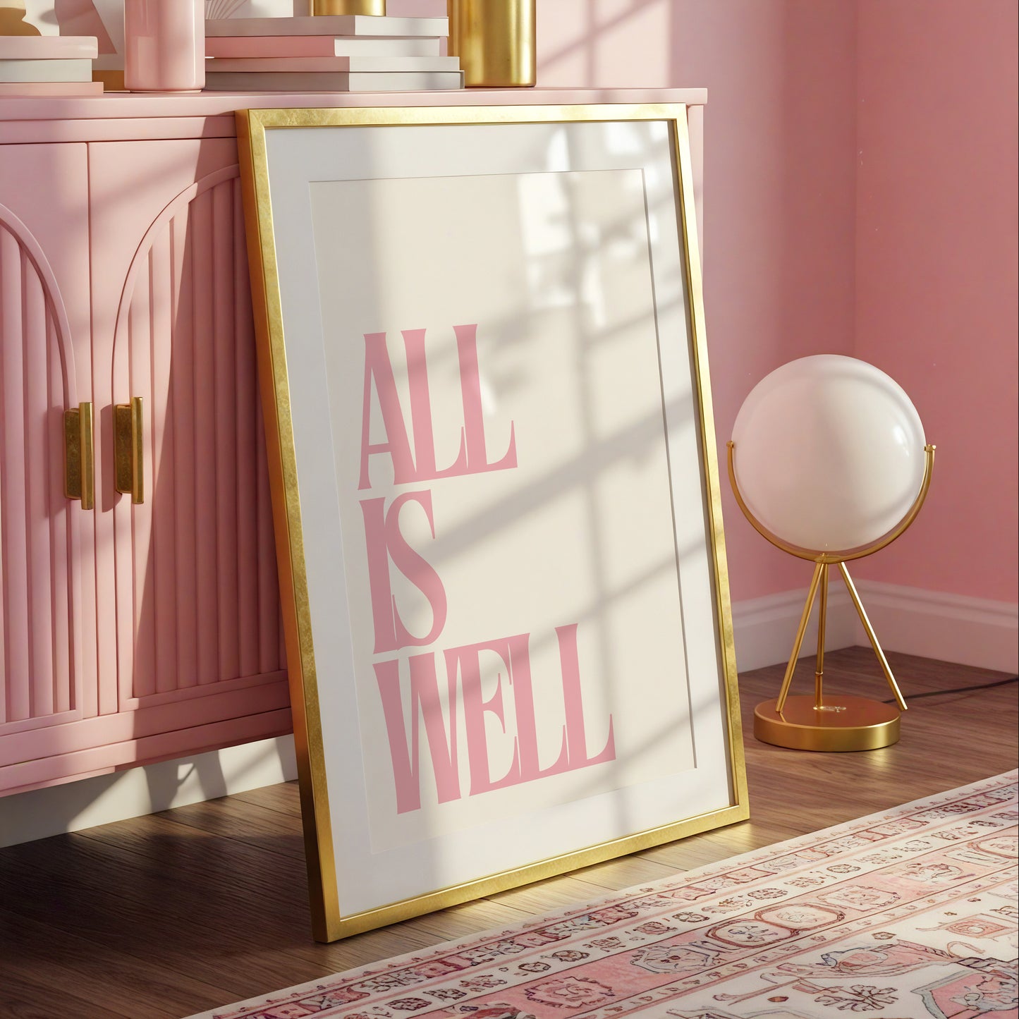 Pink All Is Well Uplifting Print - Digital Print