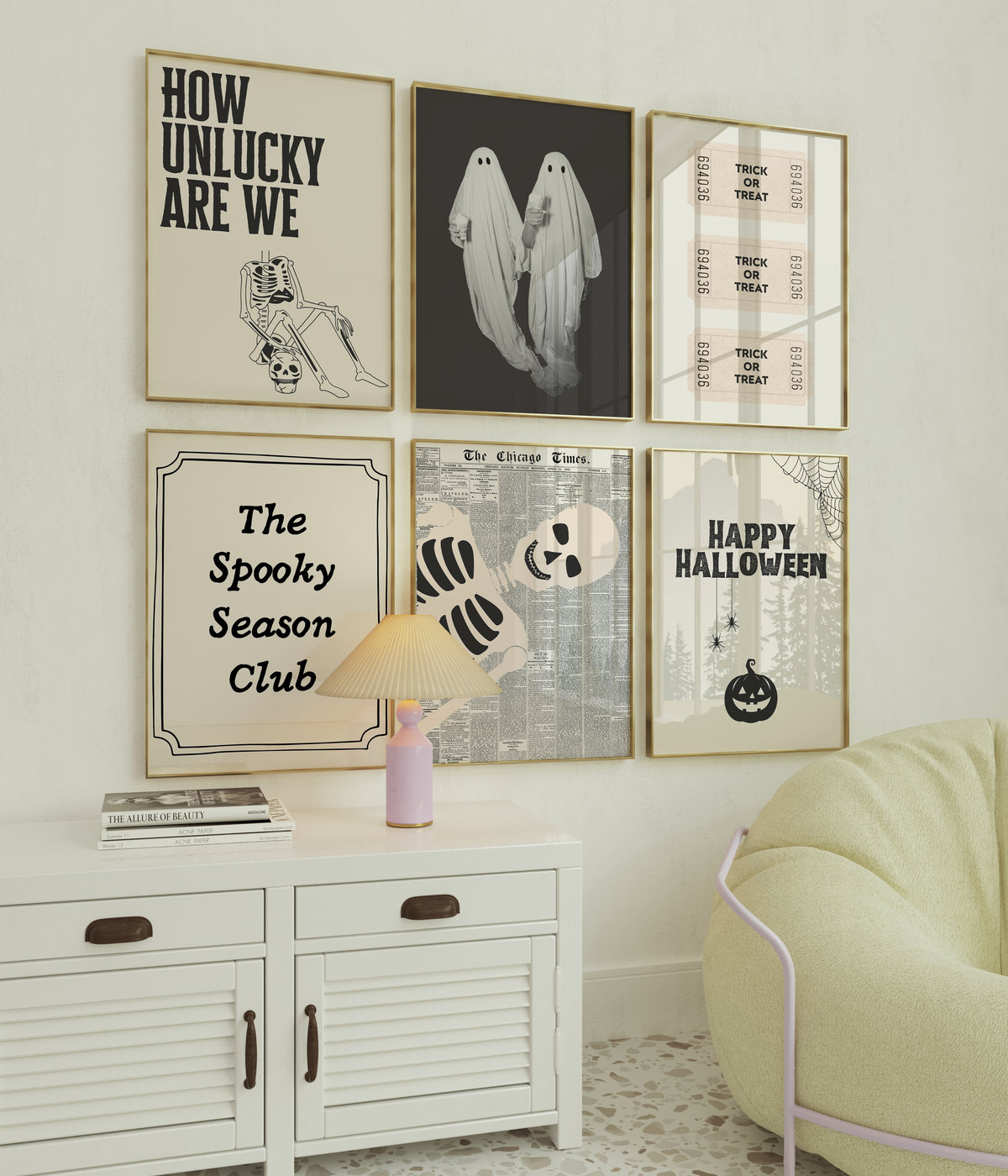 Halloween Print Set of 6 | Vintage Spooky Gallery Wall