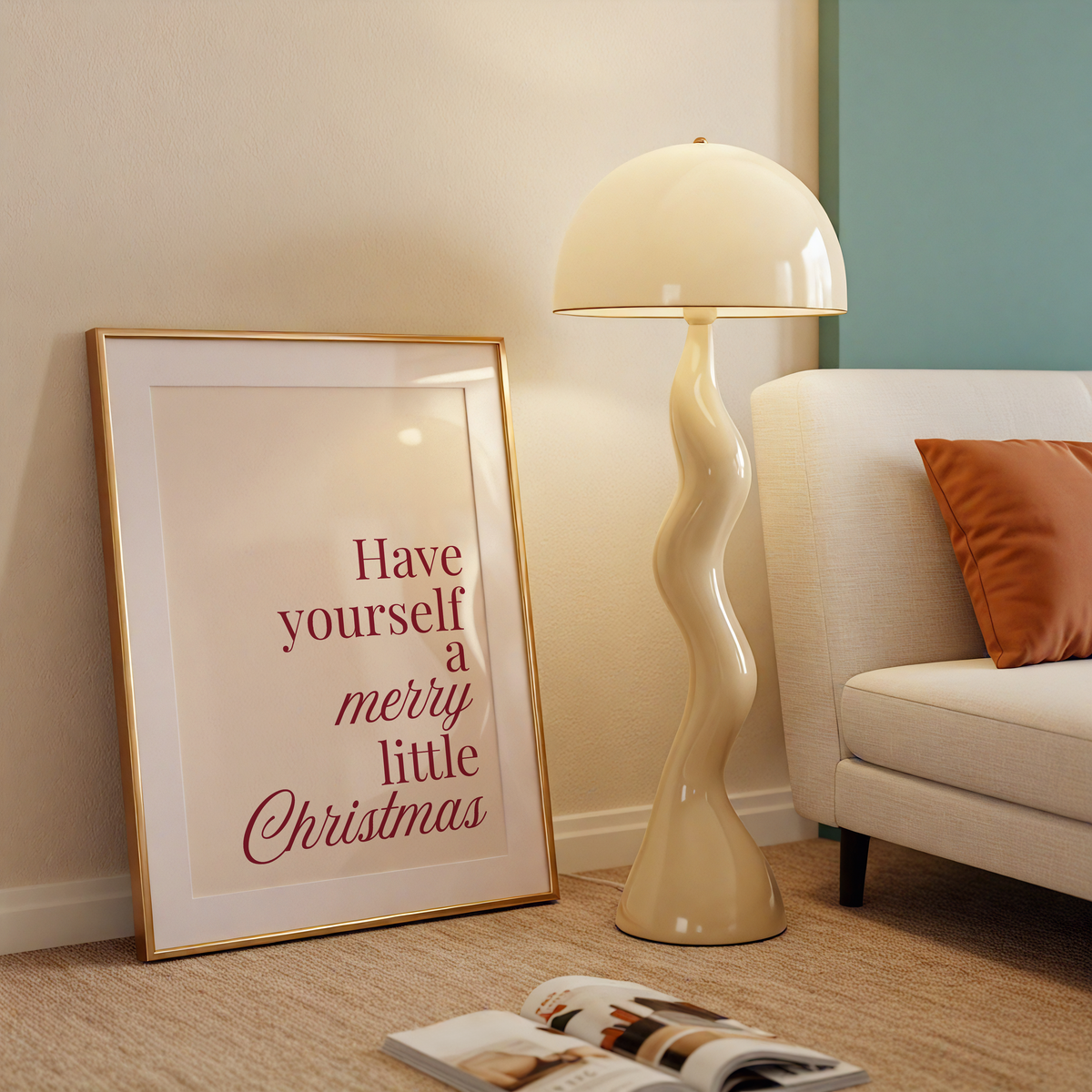 Candy Cane Martini Christmas Print Set of 3