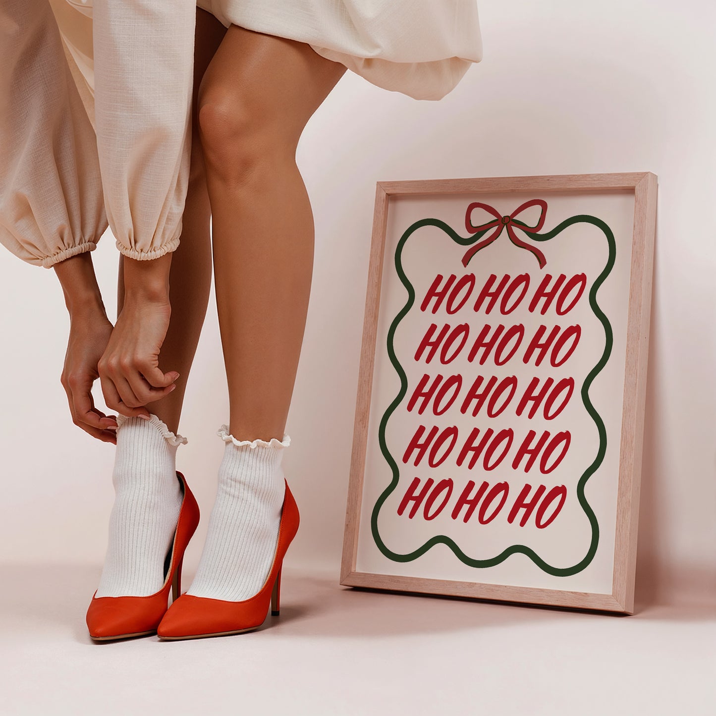 Cute Ho Ho Ho Christmas Art - Digital Print