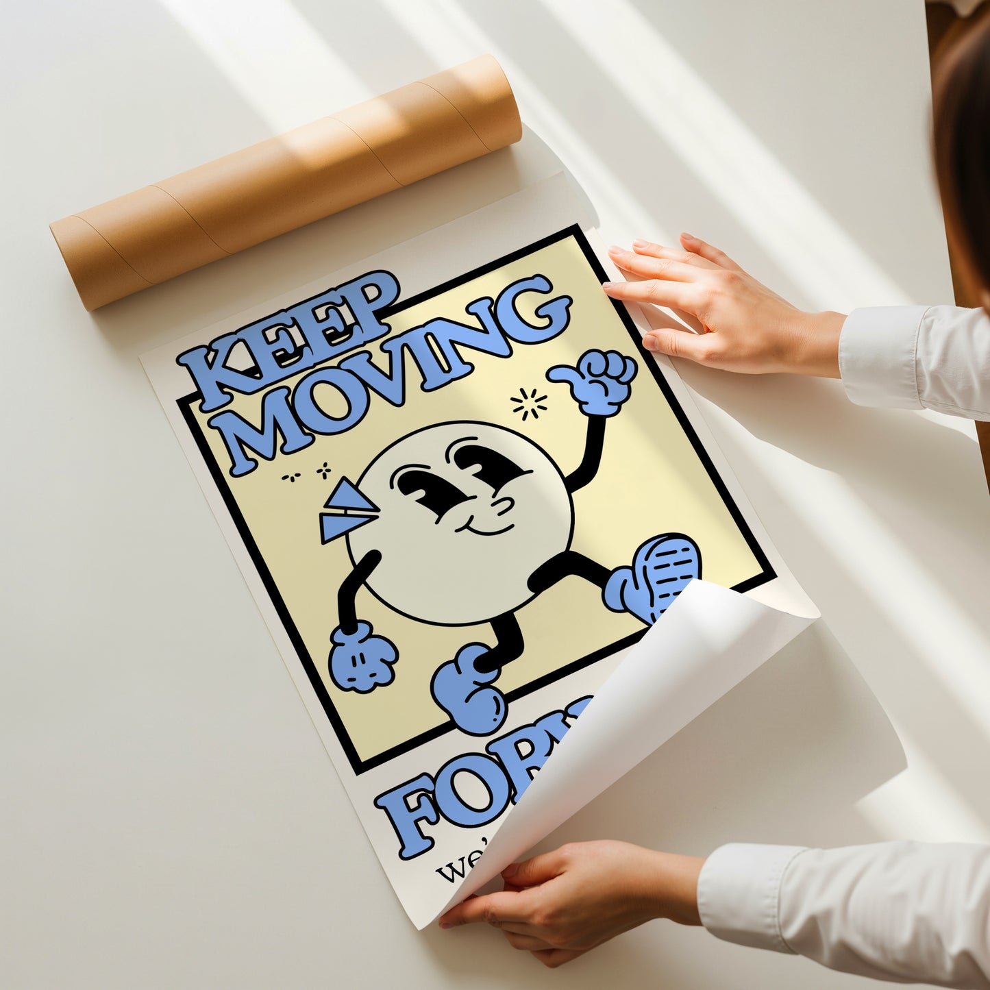 Keep Moving Forward — Retro Motivational Classroom Print