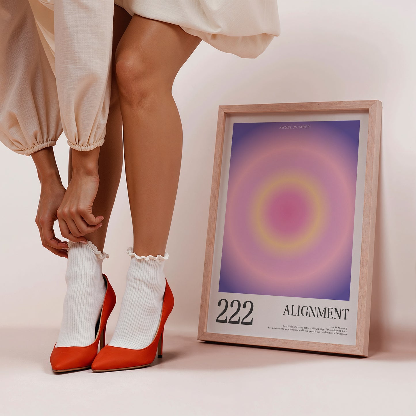 Angel Number Poster 222 Gradient Art - Digital Print