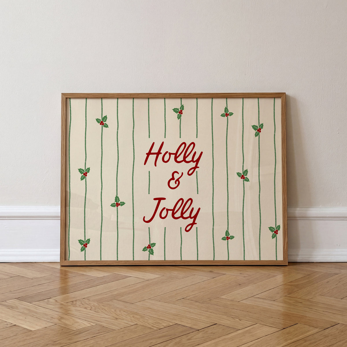 Holly & Jolly | Green Striped Print