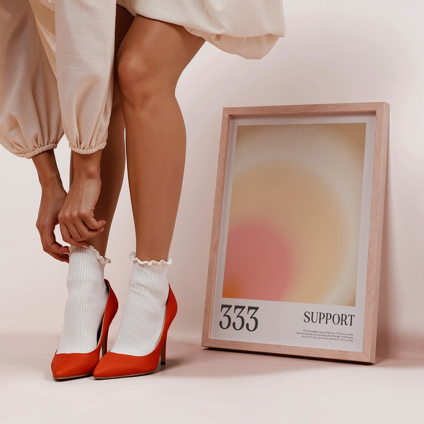 Angel Number Poster 333 Gradient Art - Digital Print