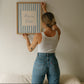 Bom Dia Blue Striped Art - Digital Print