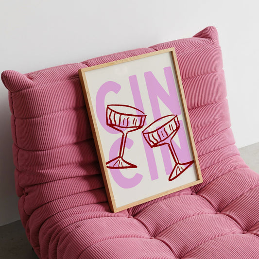 Cin Cin Cocktail Art Poster - Digital Print