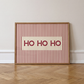 Ho Ho Ho Print | Red Pinstripe Christmas Wall Art