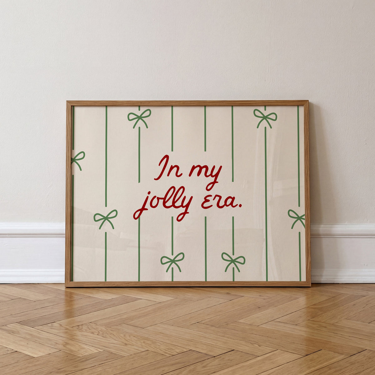 In My Jolly Era | Green Striped Bow Print