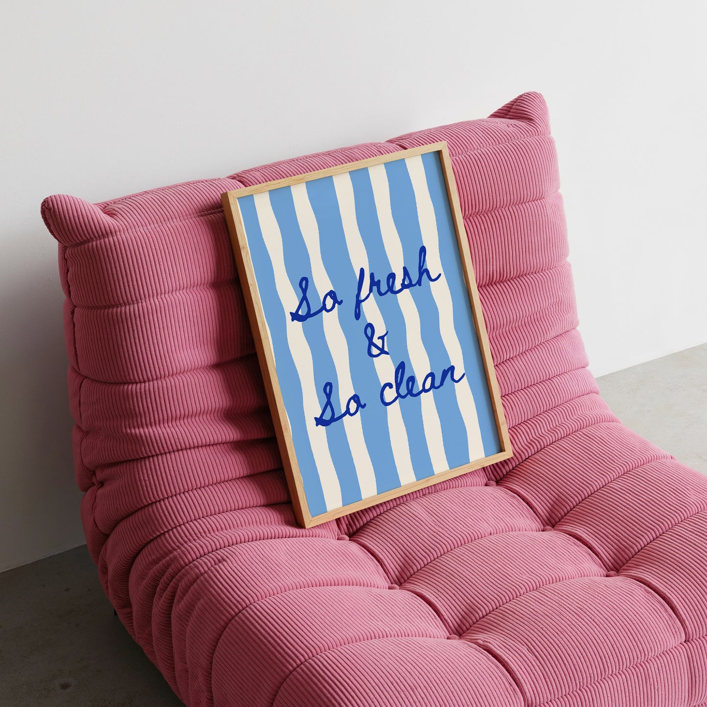 So Fresh & So Clean Striped Bathroom Print - Digital Print