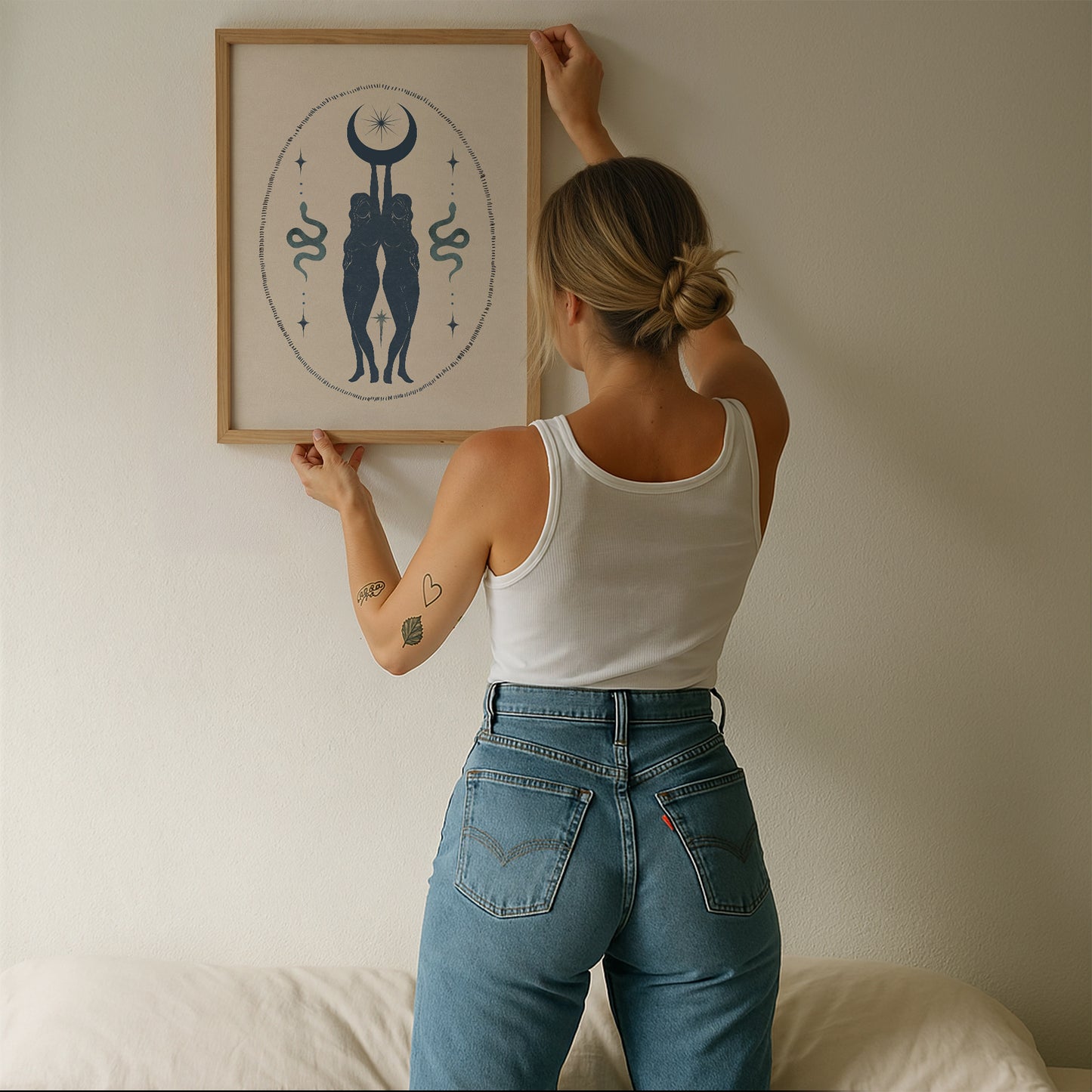Celestial Sisters Blue Print - Digital Print