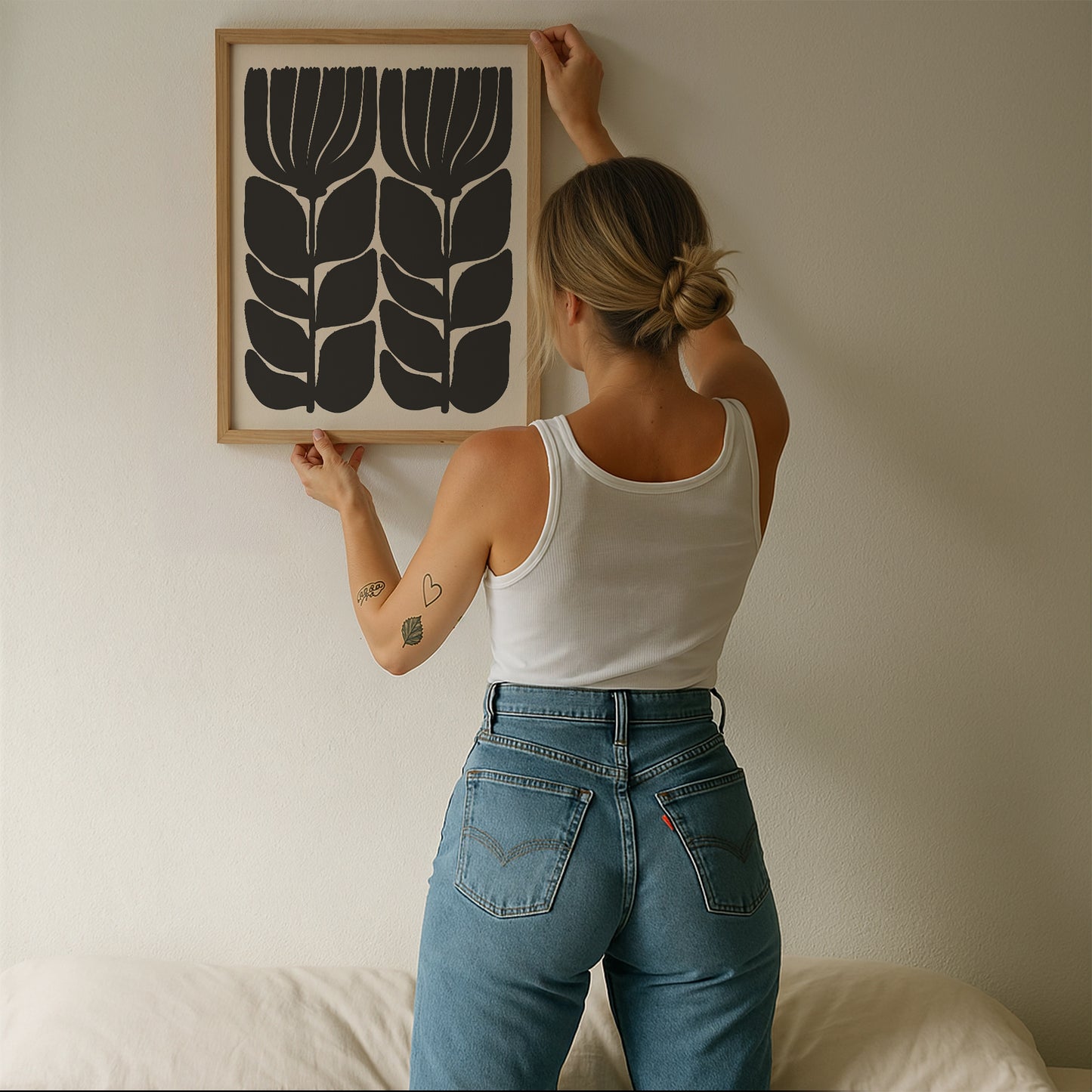 Black Matisse Style Flower Print | Modern Decor | Digital Print