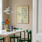 Vertical cream wall print with navy blue cursive script reading i love you but i really don't want to make dinner with hand-drawn line art of a pouring wine bottle and a wine glass
