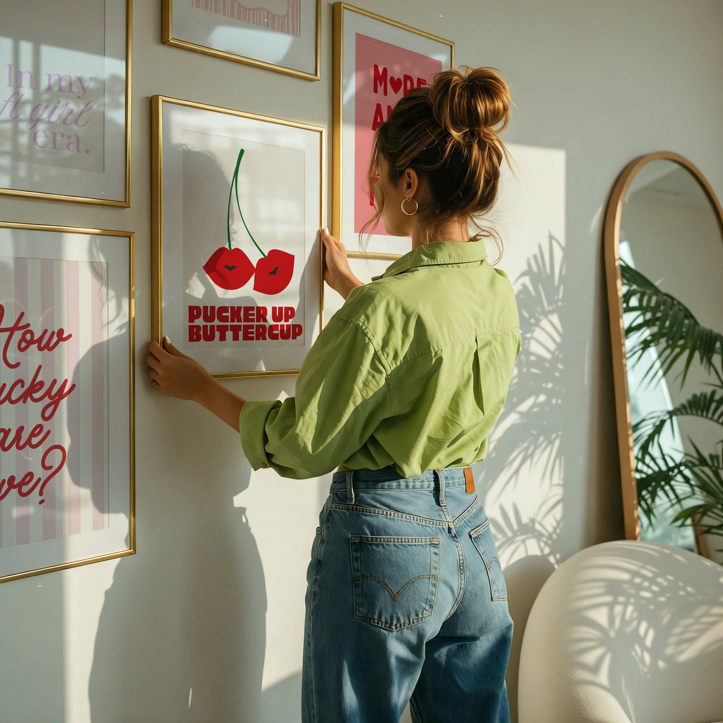 Pucker Up Buttercup Cherry Kiss Art - Digital Print