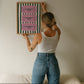 The Homebody Club Pink & Green Striped Art - Digital Print