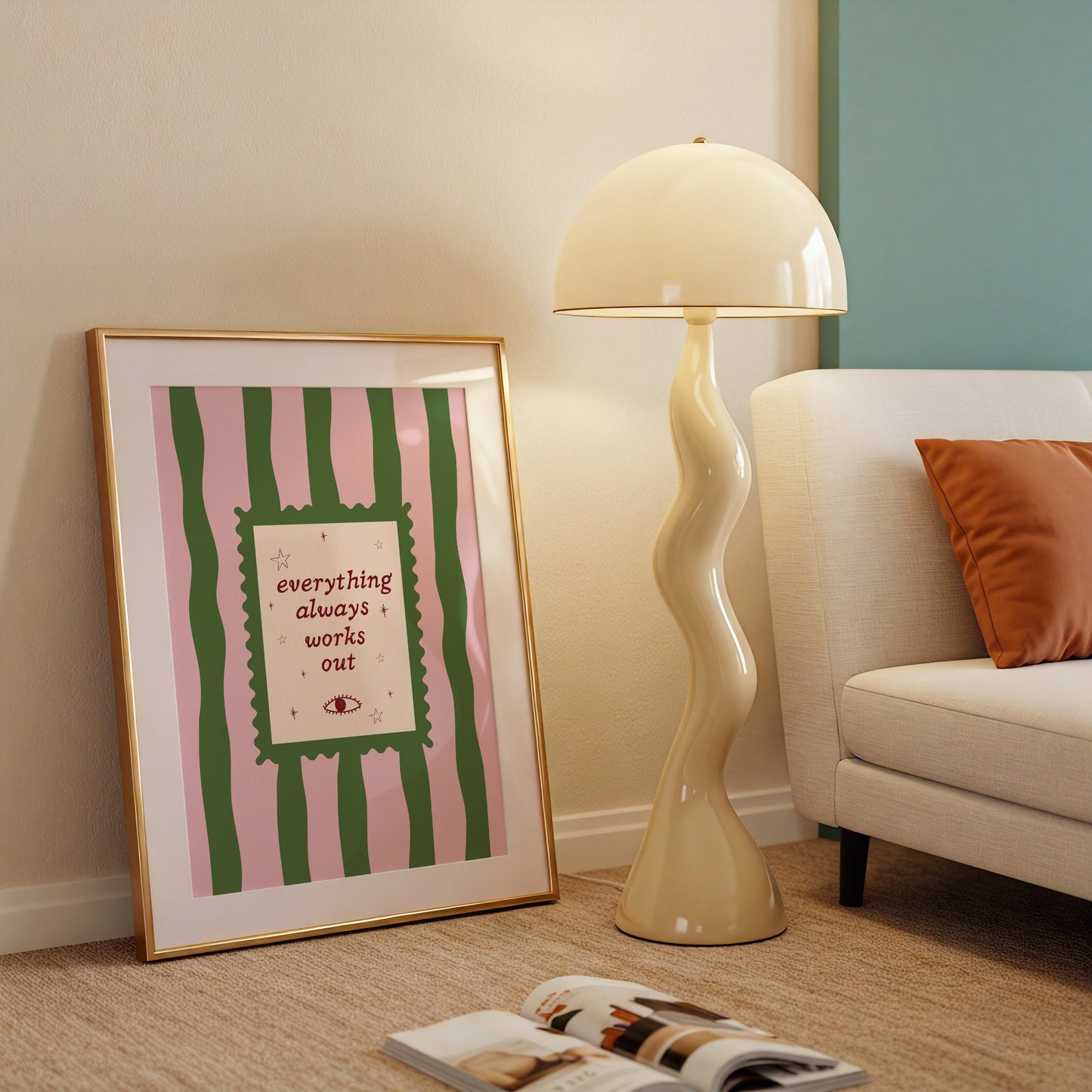 Everything Always Works Out Striped Print -  Digital Print