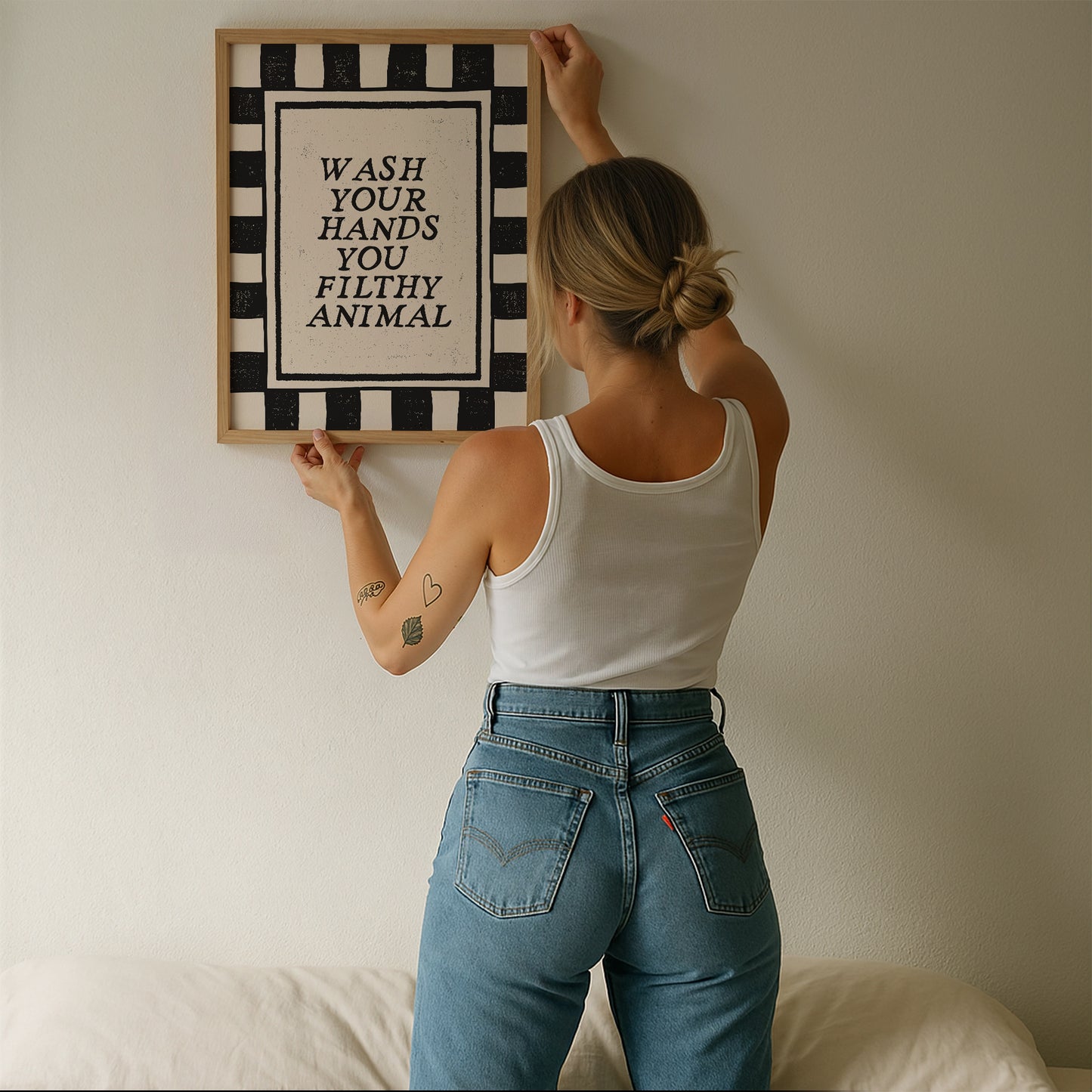 Wash Your Hands You Filthy Animal Bathroom Sign - Digital Print
