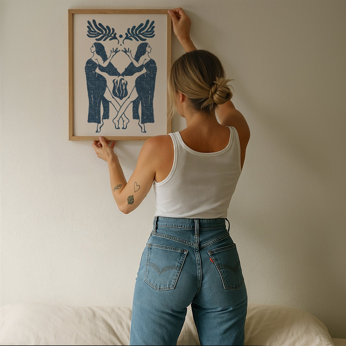 Celestial Sisters Blue Print - Digital Print