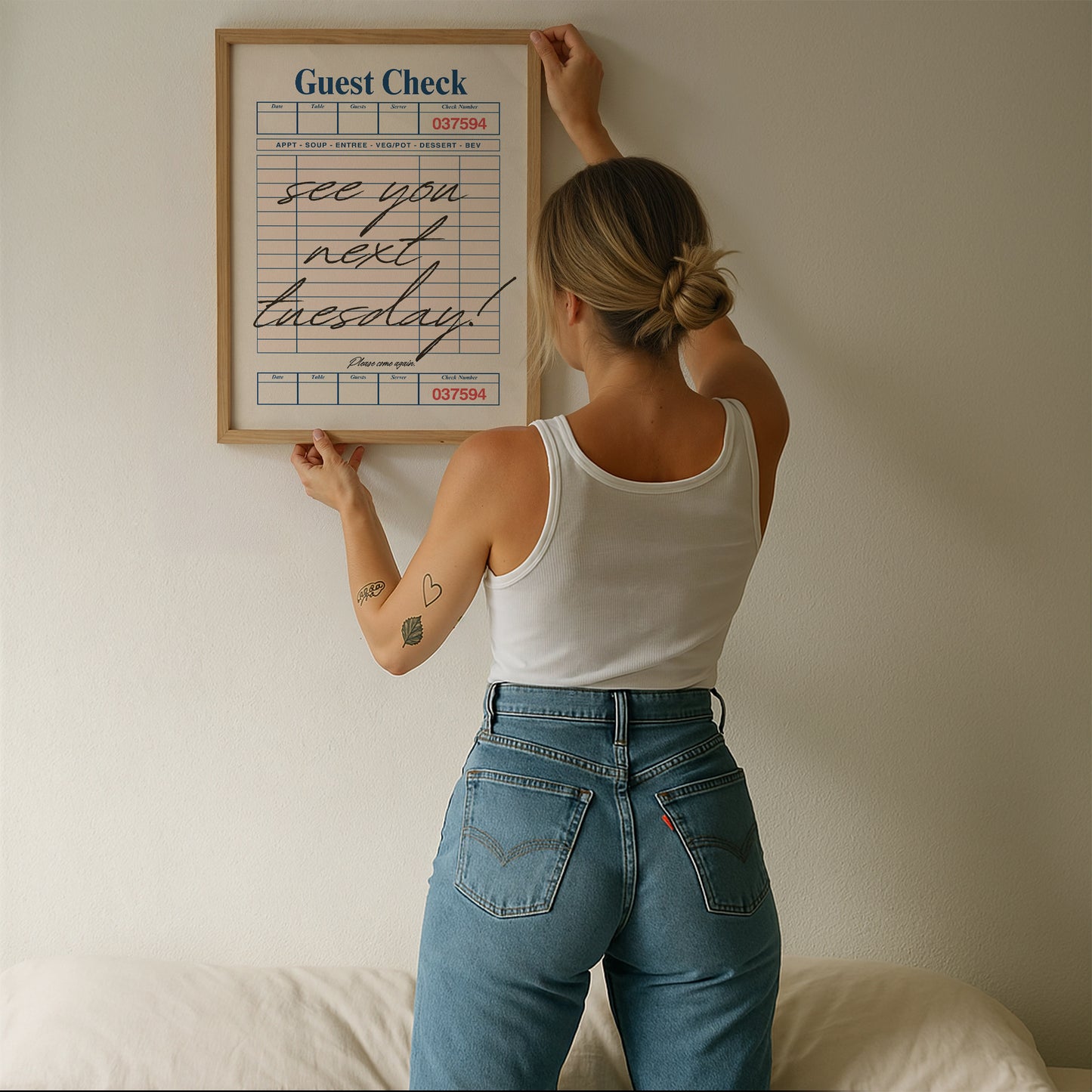 See You Next Tuesday Vintage Guest Check Poster - Digital Print