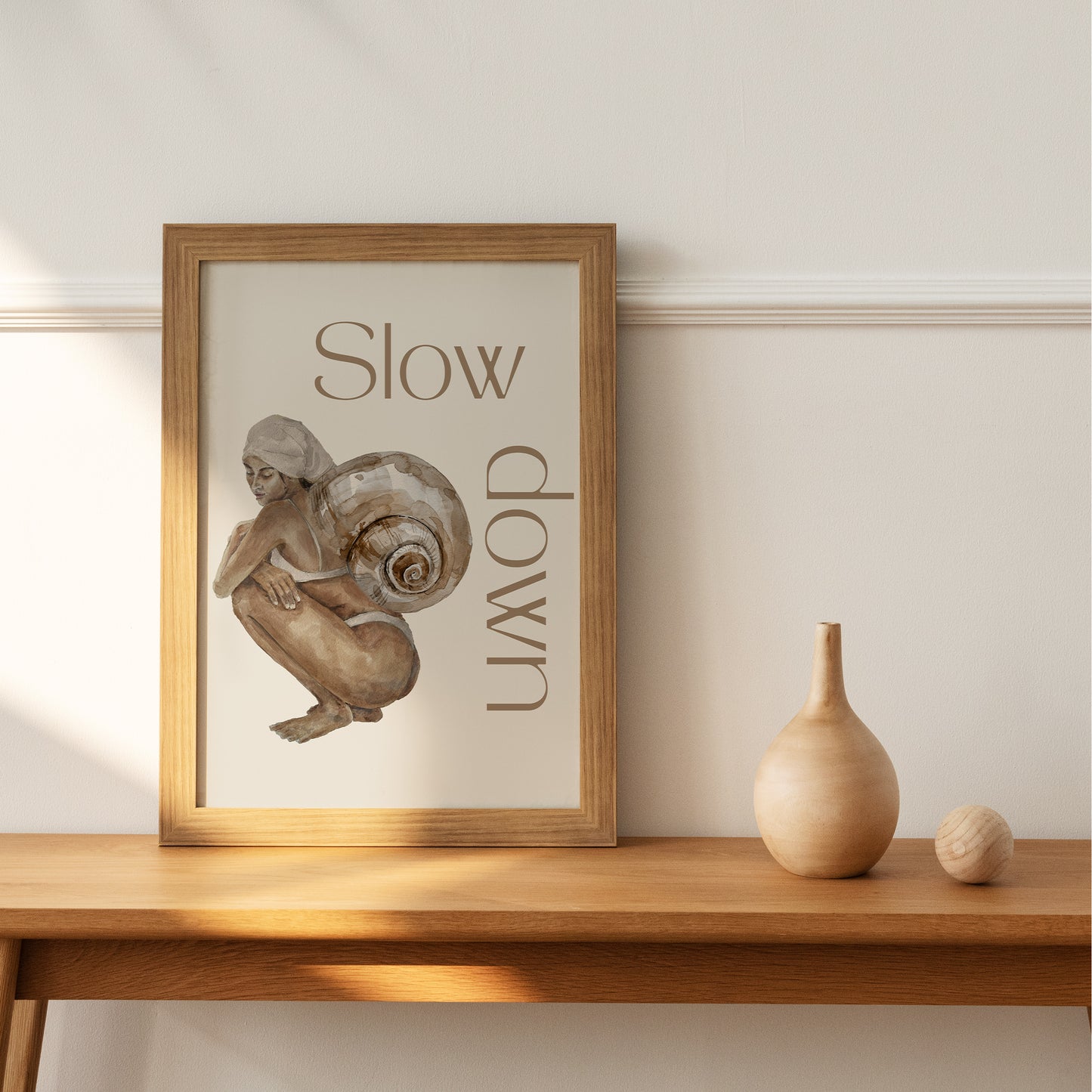 Slow Down Spiritual Quote Artwork, Magical Wall Art, Spiritual Sayings Poster, Typography Print, Mindfulness Wall Art, Positive Affirmation Snail Art (Copy)