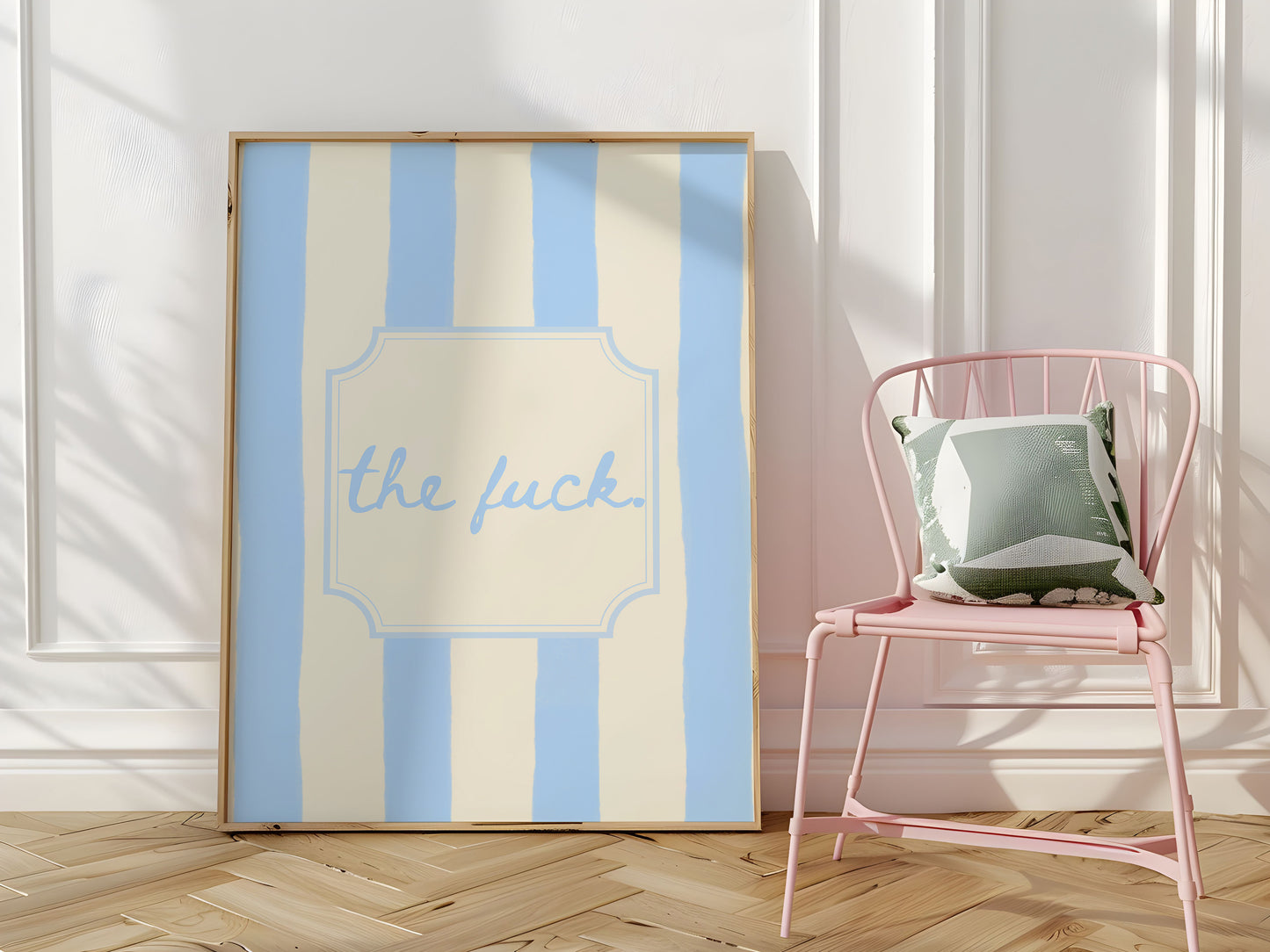 The Fuck Pastel Funny Striped Art - Digital Print
