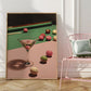 Retro Billiard Pink 8-Ball Martini Cocktail Print - Digital Print