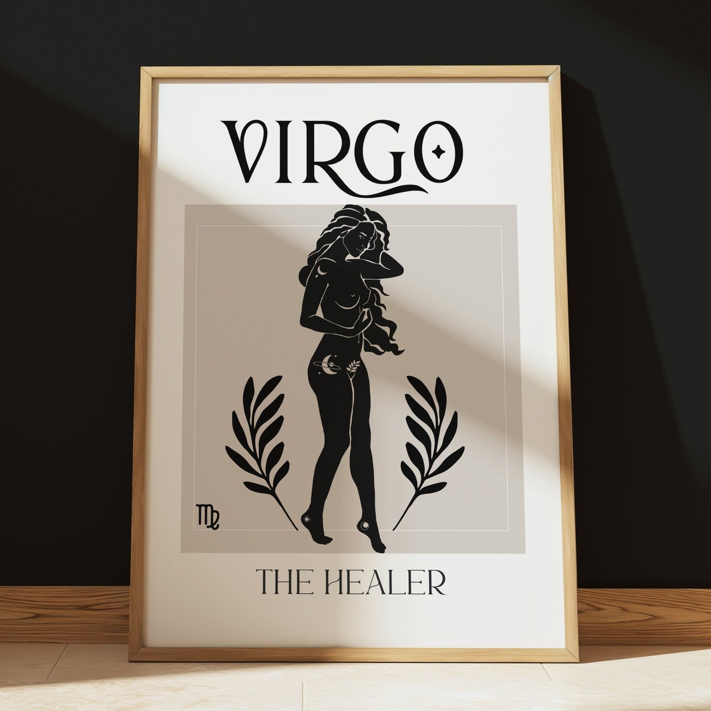 Zodiac Virgo Goddess Wall Art Print, Sun Sign Art