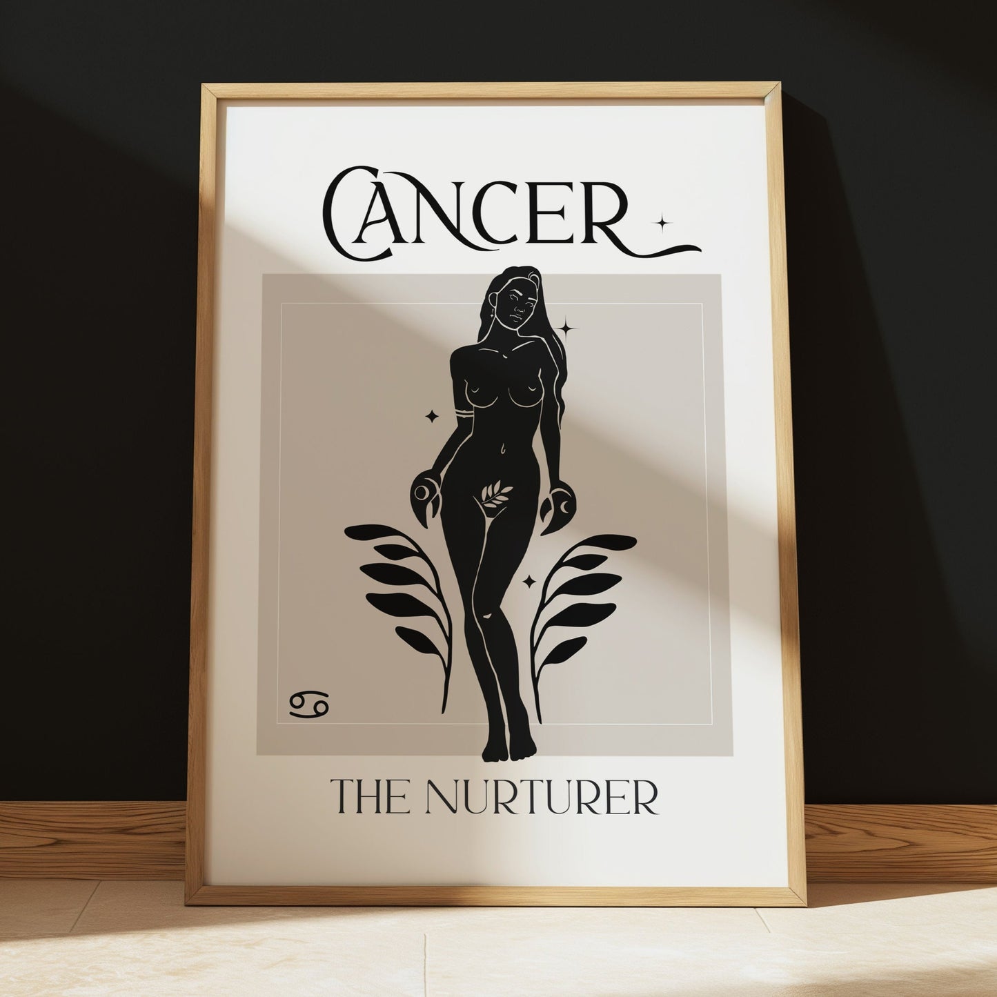 Zodiac Cancer Goddess Wall Art Print, Sun Sign Art