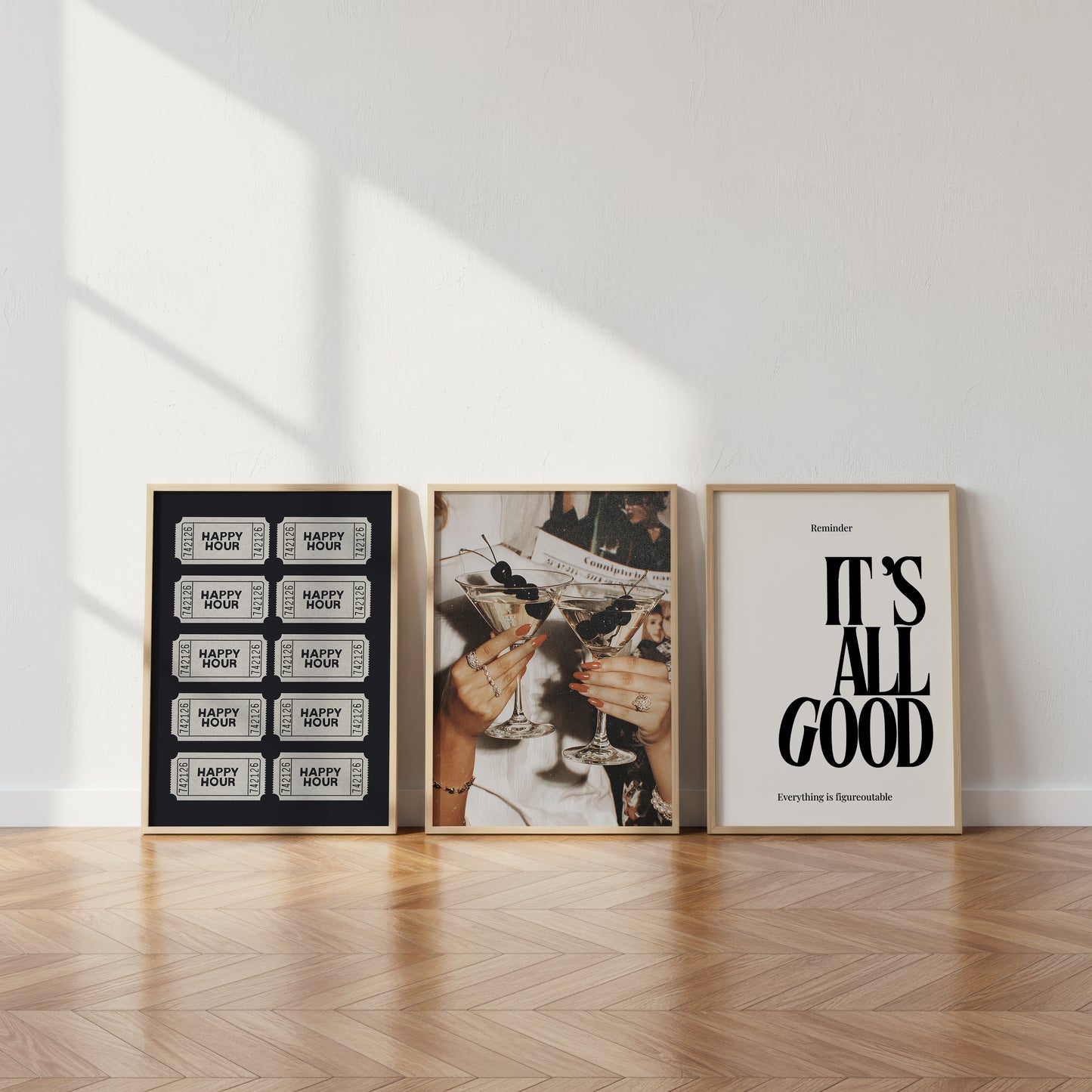 Cocktail Gallery Set of 3 — Bar Cart & Kitchen Wall Art